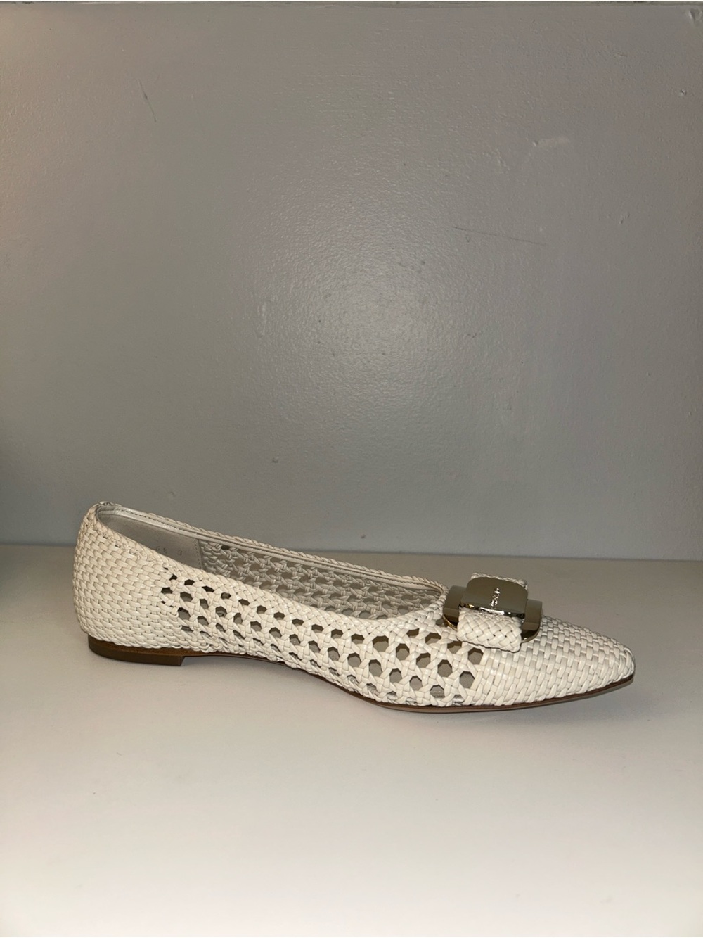 Salvatore Ferragamo Zea Woven Flats in Color Mascarpone - Picture 6 of 11